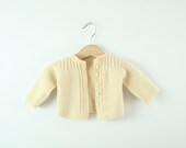Vintage Sweater Hand Knit in Creamy Yellow Newborn - udaskids