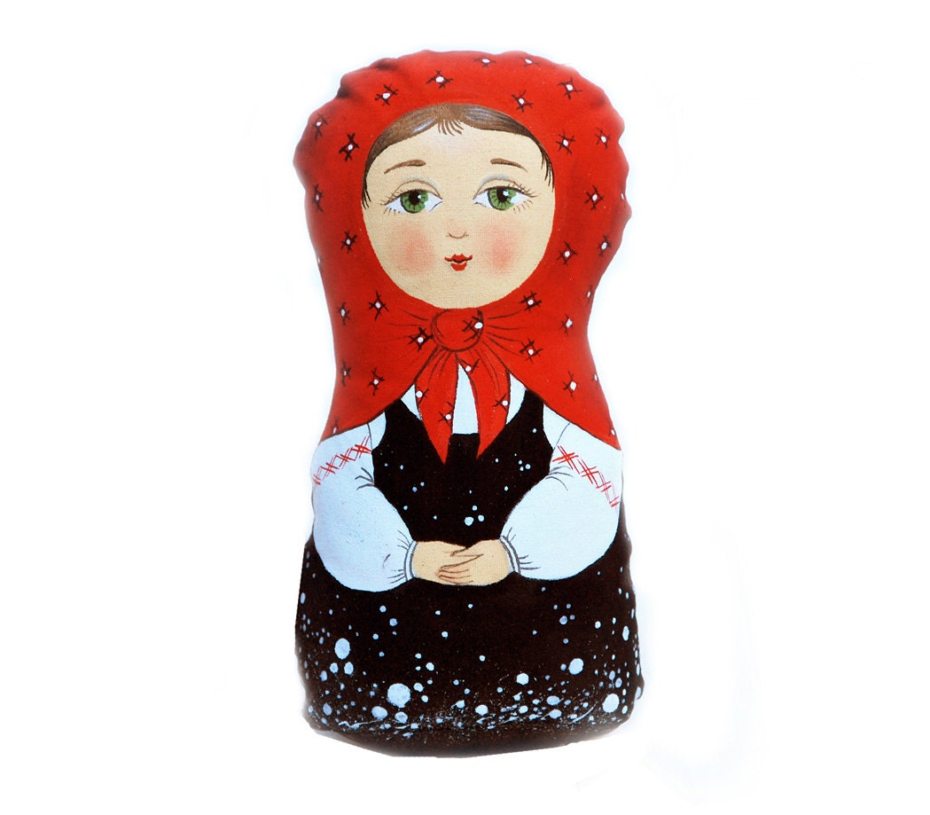 babushka painted folk art doll