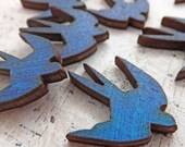 10 Little BLUE SWALLOWS - Wood Birds