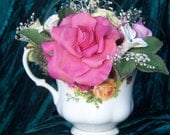 Royal Albert Cold Porcelain Rose Tea Cup Cake Topper