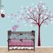Baby Nursery Wall Decals - Tree Wall Decal - Elephant Decal - Large: approx 87" x 82" - K035