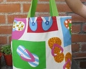 Beach Tote Bag - Flip flop fabric
