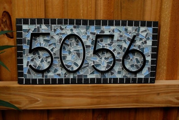 House Numbers Mosaic Address Sign