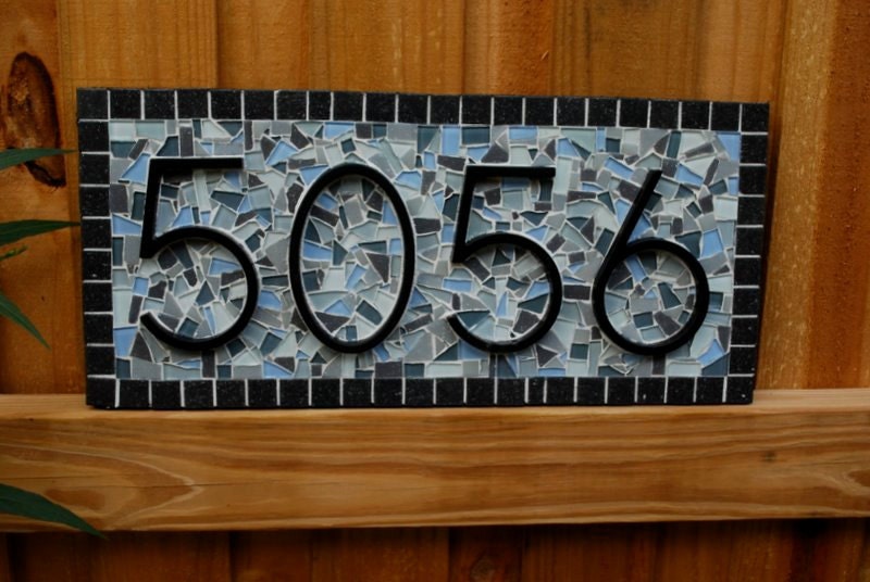 House Numbers Mosaic Address Sign