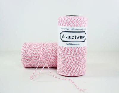 5 Yards of Raspberry Bakers Twine