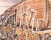 Noah's Ark - Vintage Children's Print - Francis Hook Illustration (Wall Hanging Art Decor to Frame)