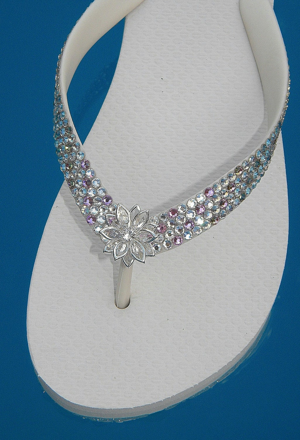 Glass Slippers Swarovski CRYSTAL 65 COLOR CHOICES Bridal Havaianas Cariris Beach Wedding Flip Flops Shoes