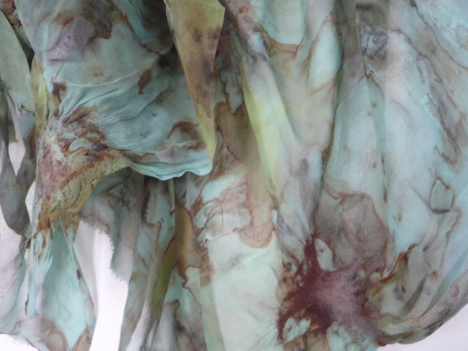 PDF Tutorial.Eco print.DIY silk scarf.Naturally dyed silk georgette.Pattern.Hand dyed.Limited edition.