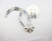 Midnight Blue- Grey Glass Beads Necklace Set - Prussian / Montana Blue - thejewelstreet