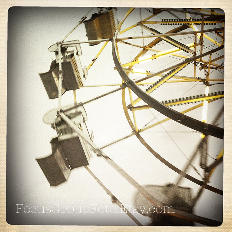 Ferris Wheel Photograph Festival Carnival Amusement Park Childrens Room Decor by Tabora
