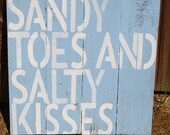 Sandy Toes and Salty Kisses Small Wood Pallet- perfect for a beach house