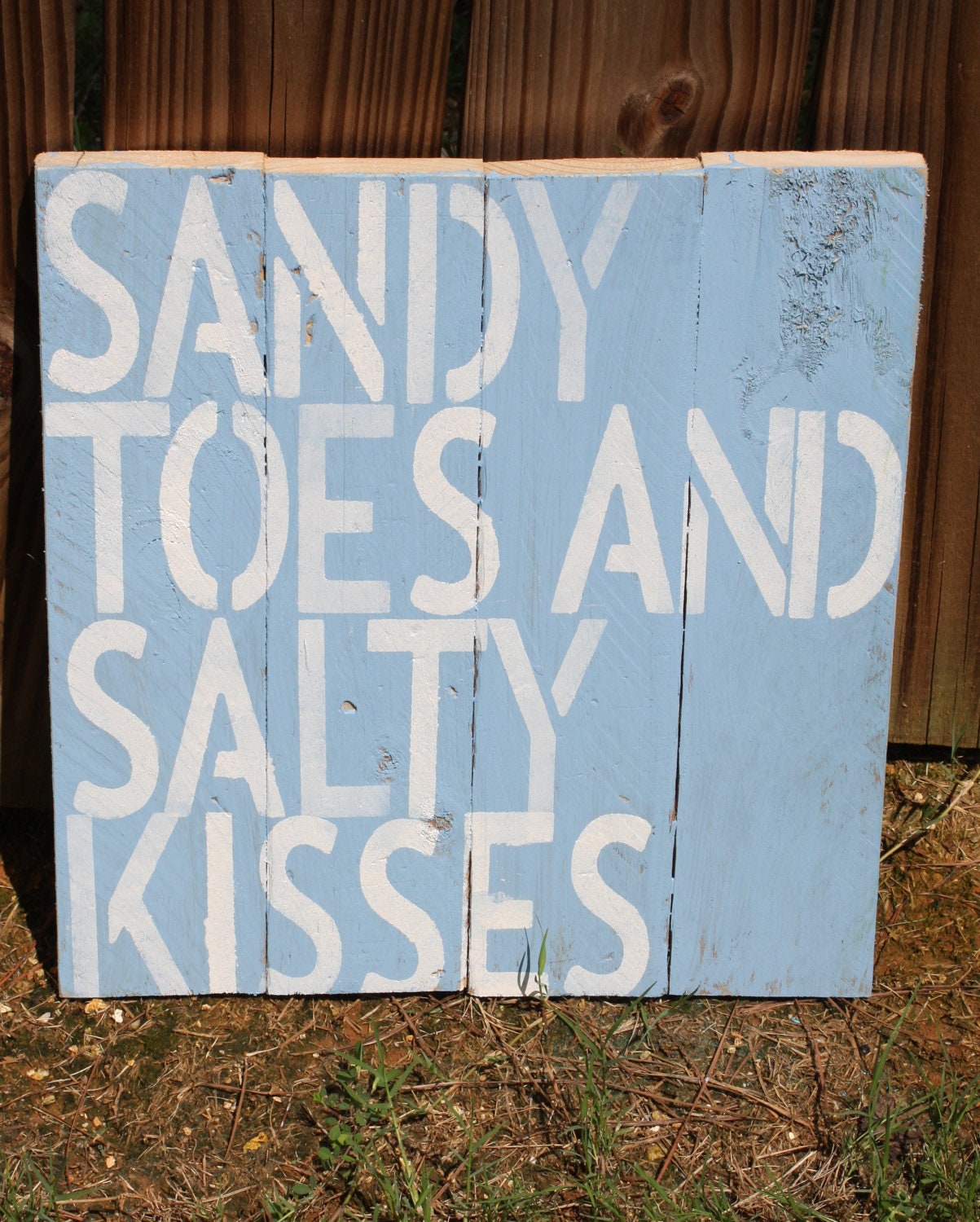 Sandy Toes and Salty Kisses Small Wood Pallet- perfect for a beach house