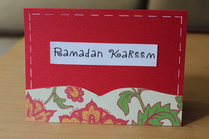 SALE.......Ramadan Kareem Card for the Islamic Holiday,Set of 4 cards with matching envelopes...SALE