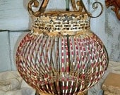 Garden decor distressed metal ornate birdcage french farmhouse chippy painted home decor piece anita spero