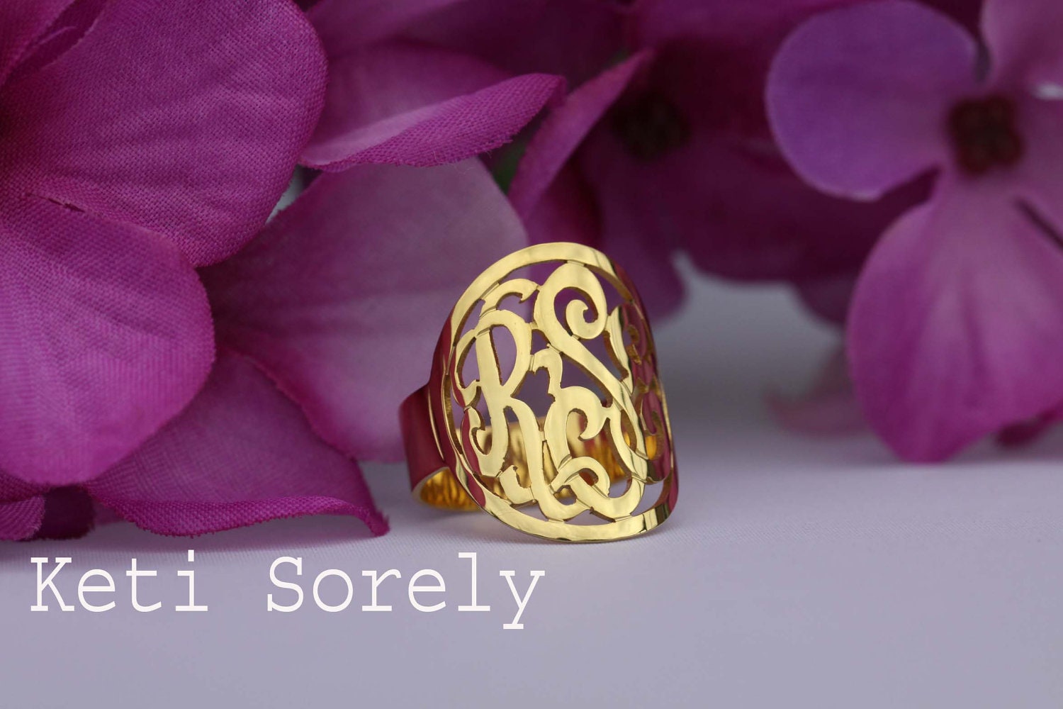 Handcrafted Initials Ring (Order Any Name) - 14K gold filled.