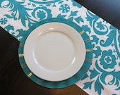 Suzani Table Runner in True Turquoise