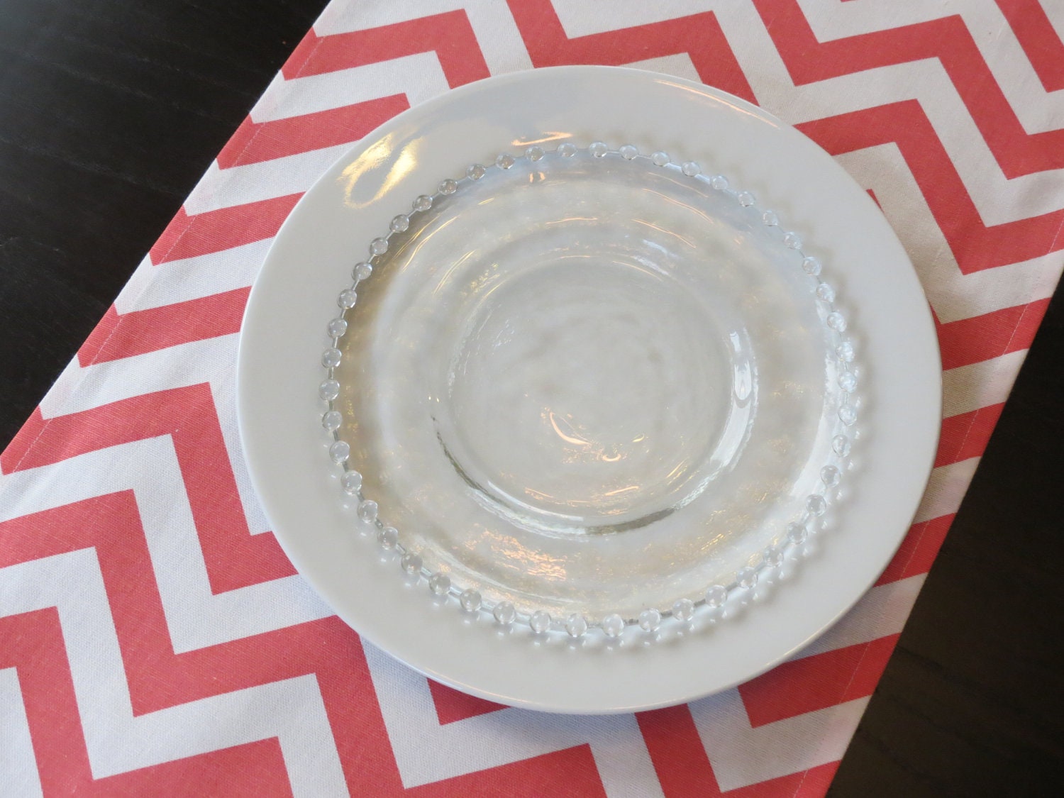 Chevron Table Runner in Coral & White by Premier Prints
