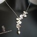 SALE, 10% OFF: Asymmetrical flowers cascade necklace in white gold, flower necklace, lariat necklace, wedding jewelry, bridesmaid