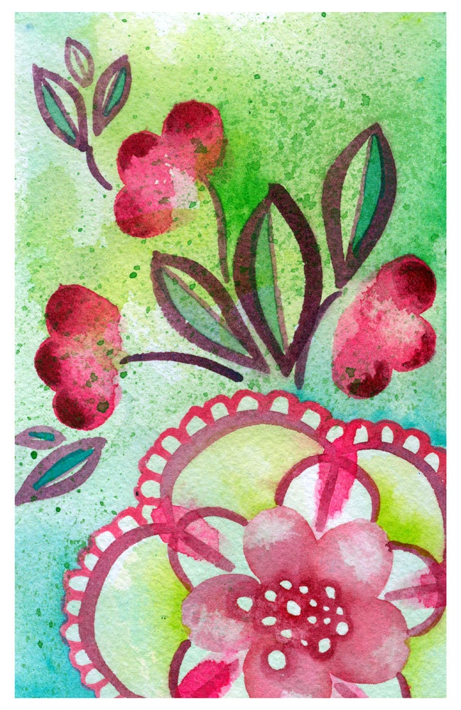 Aphrodite -  Watercolor flower Original Lauren Alexander 4x6