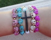 Turquoise SKULL BRACELET  by Crystal Fetish: Inspired look by Basketball Wives