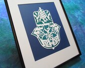 Shalom Hamsa Jewish Papercut Art
