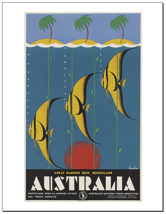 Australia - Great Barrier Reef Tourism Poster - 8.5x11 Poster Print - also available in 13x19 - see listing details