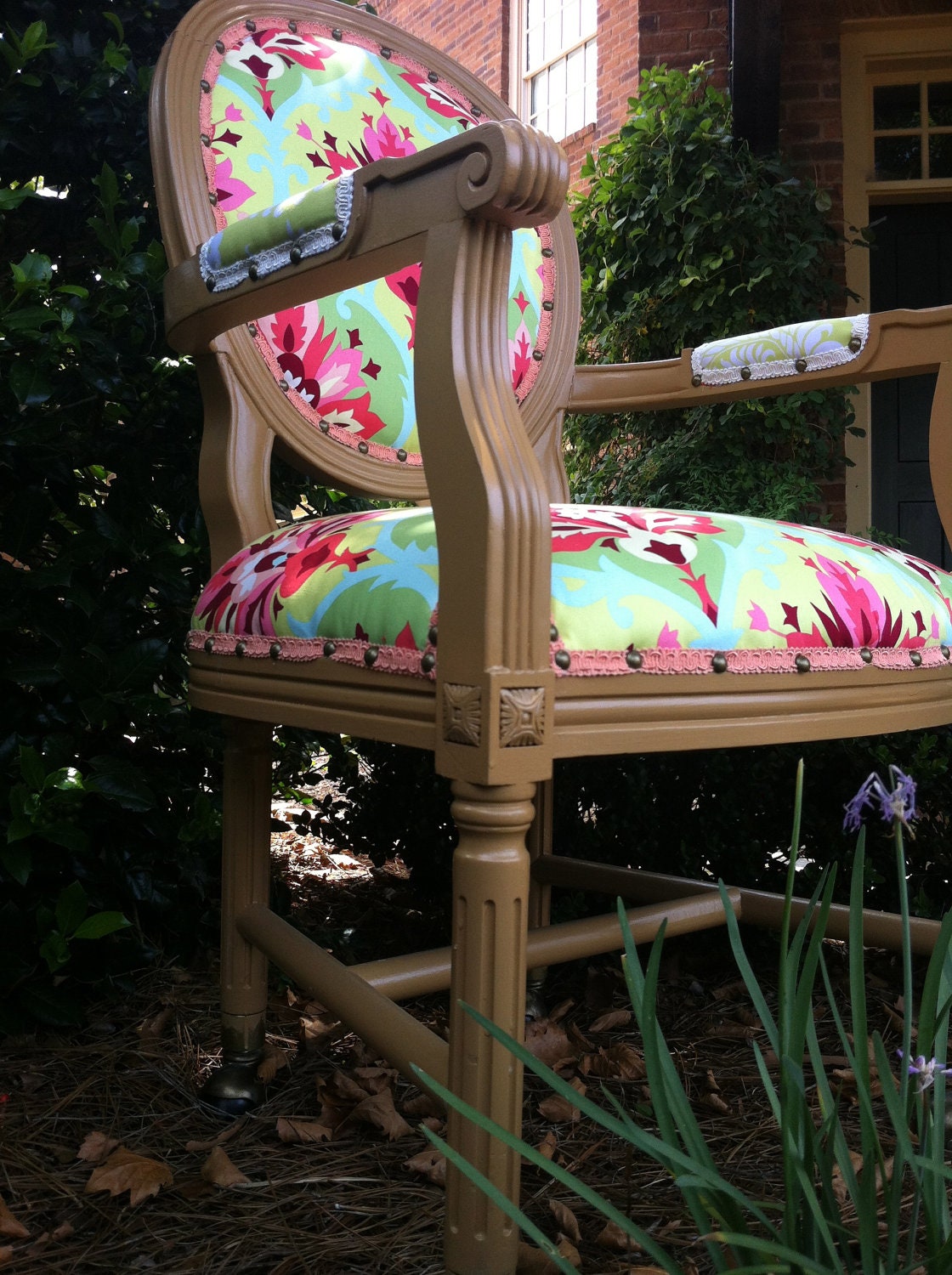 Reserved for Pooja French Louis Accent Chair: Summer