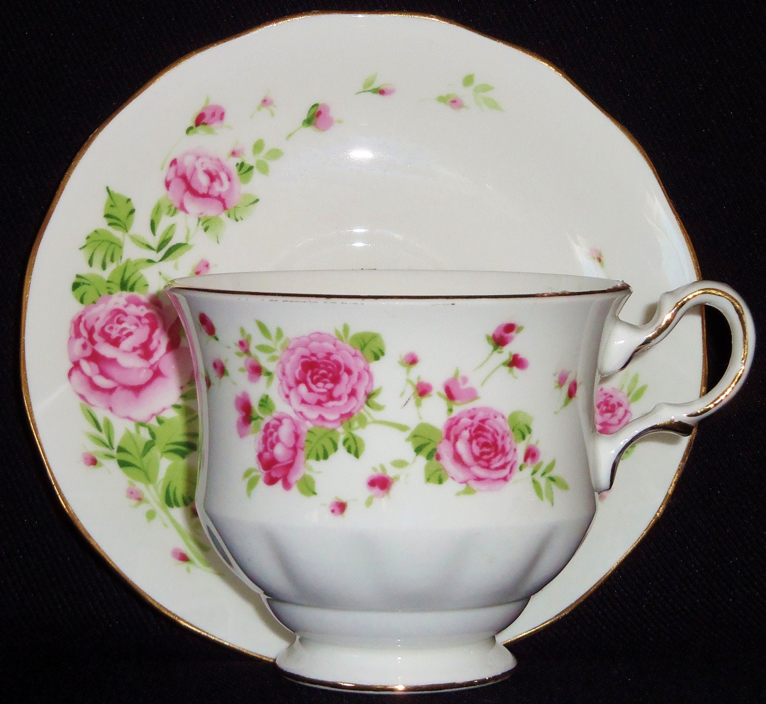 Vintage Avon, Avon Pink Roses, Avon Fine China, Avon 1974, Avon Cup & Saucer, Avon Collectible, Fine Bone China,