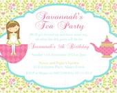 Tea Party Birthday Theme Printable Invitation and Gift Favor Tags Il_170x135