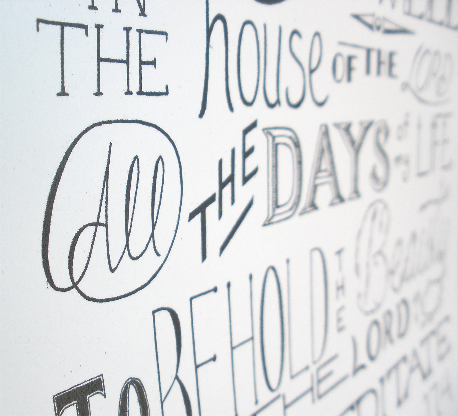 Typography Art Print, All The Days Bible Verse Print, Psalm Artwork, Bible Artwork