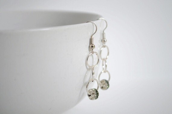Swarovski Green Earrings - Moss, Olive Green Earrings - Olivine Earrings - Crystal Earrings