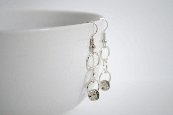 Swarovski Green Earrings - Moss, Olive Green Earrings - Olivine Earrings - Crystal Earrings