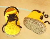 PDF Crochet Pattern. This is a PATTERN for crocheted baby's booties - timberland style.