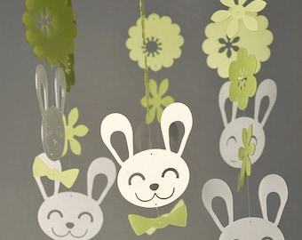 Spring Bunny Mobile (Grand) in Recycled Eco Plastic