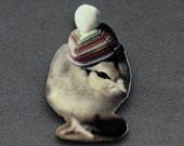 Chick In A Winter Pom Pom Hat Magnet