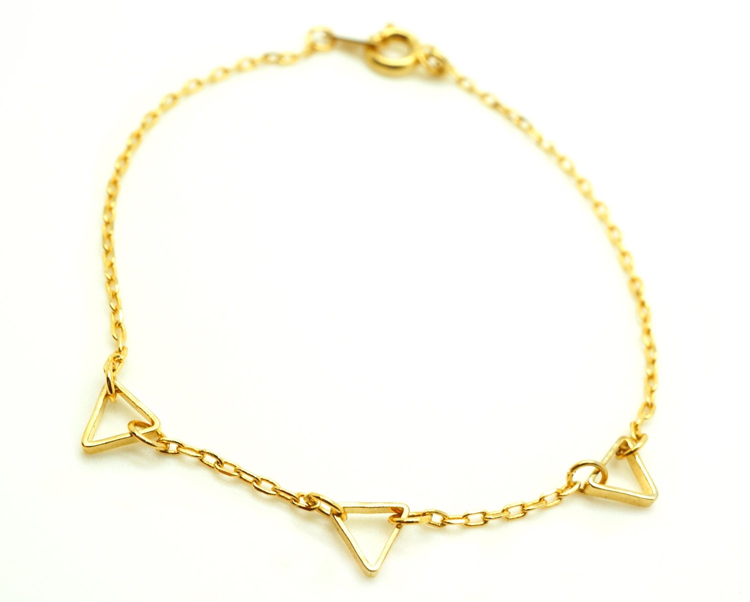 Gold Triangle Bracelet - Geometric Jewelry