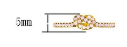 Gold Pink Diamond Infinity Knot Wire Band Ring