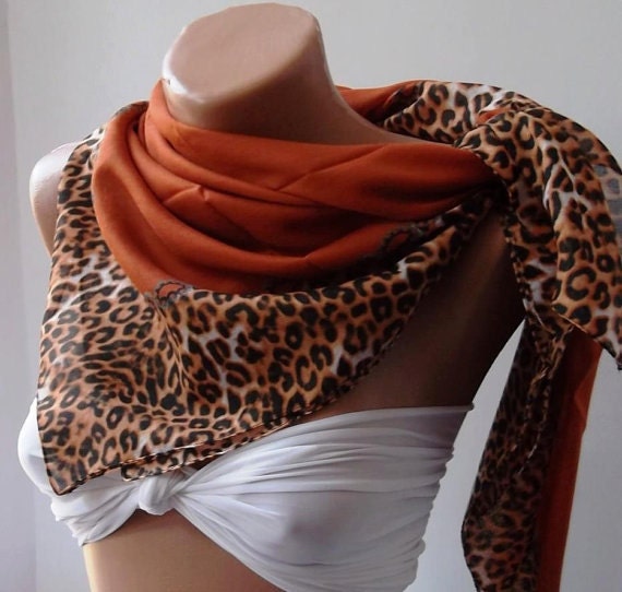 Brick Color-Leopard. Very Soft cotton fabric.