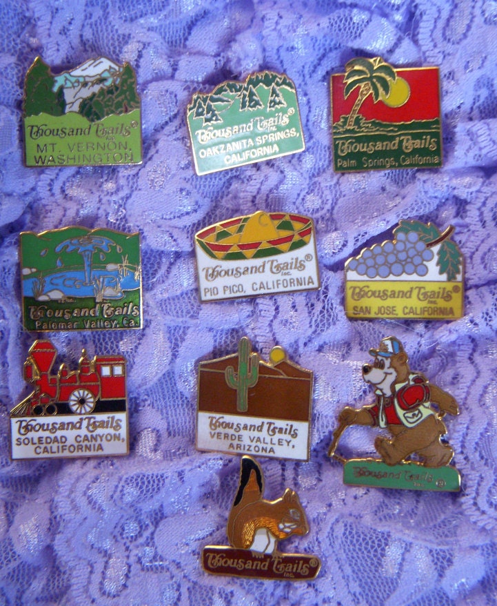 Thousand Trails vintage souvenir destination pins -choose one-