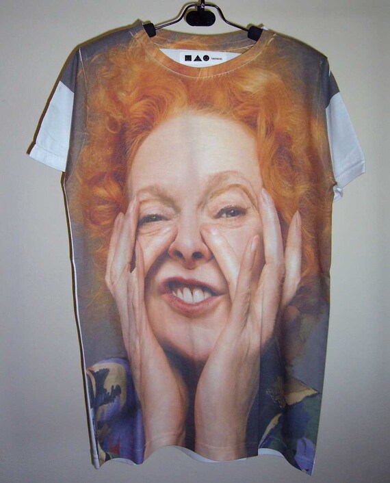 Vivienne Westwood British Fashion Designer Printed Unisex Top T-Shirt Tunic L