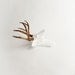 Faux Taxidermied - The Lydia- White W/ Bronze Metallic Antlers Resin Deer Head- Stag Resin White Faux Taxidermy- Chic & Trendy