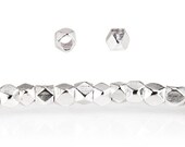 Sterling Silver Plated 2mm Beads, Faceted Nugget Beads   Item: 438824