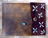 Large Refillable Leather Sketchbook / Journal - Old World with Blue Leather, Journal, Drawing Pad, Photo Album, Notebook, Guest Book
