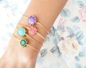 Mother and daughter matching bracelets Natural stone charm in purple pink turquoise green gold plated women birthday gift mother jewelry