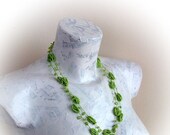Pistachio Green Blackberry Crochet bead necklace
