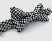 Boys Bowtie- Black and White Houndstooth - Sizes newborn-adult