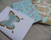 Birds, Butterflies and Flowers Greeting Cards - Pack of 3 (Blank)