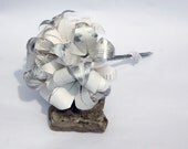 Origami Wedding bouquet -white with silver details, free shipping