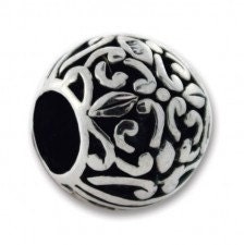 Authentic Biagi ANTIQUE DECORATIVE BALL Sterling Silver Charm Bead