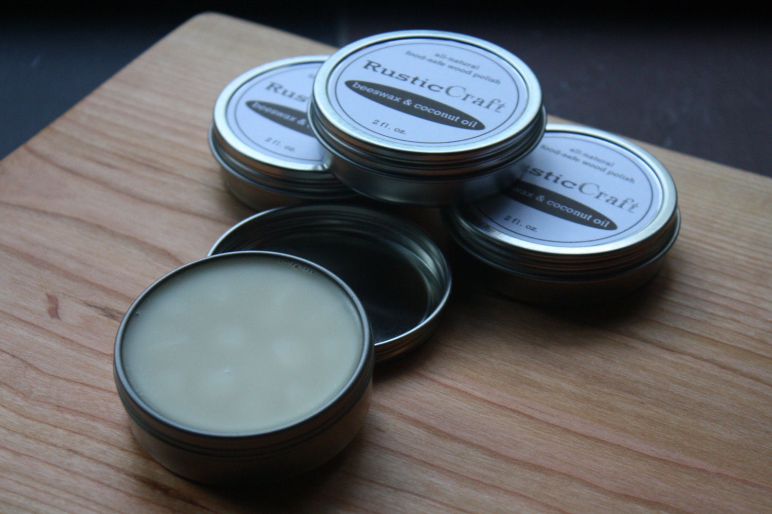 Coconut Oil Beeswax Wood Butter - All-Natural Organic Coconut Oil & Beeswax Cutting Board Oil Conditioning Paste 2 oz. (60ml)